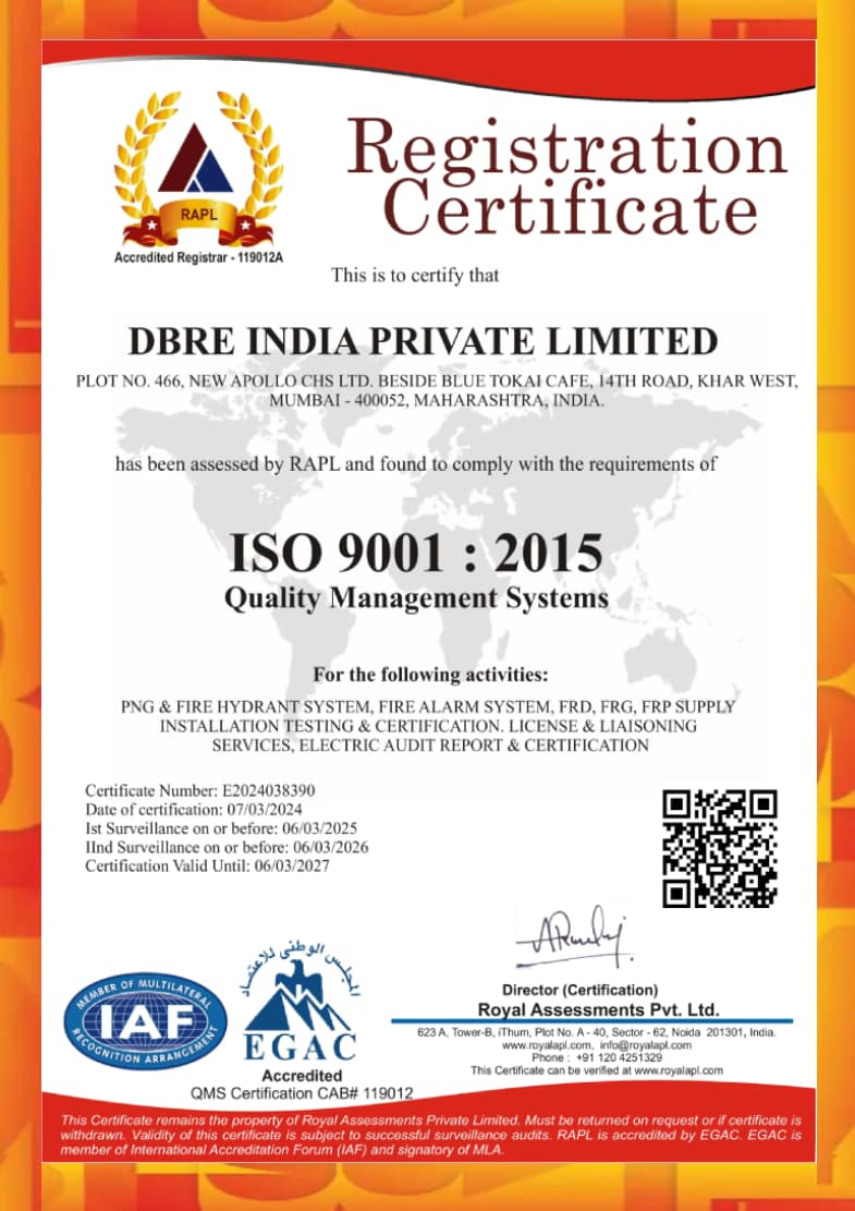 DBRE INDIA REGISTRATION CERTIFICATE
